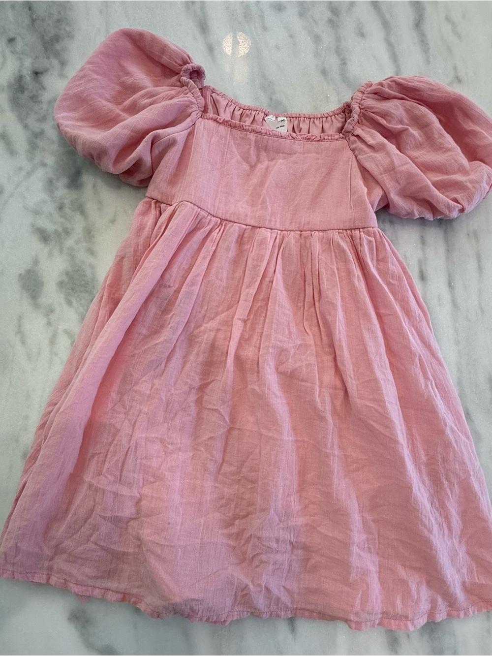 abercrombie kids Pink Puff-Sleeve Cotton Dress